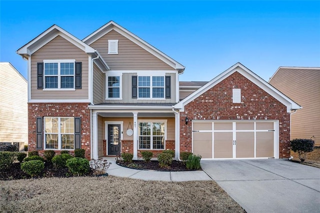 view of front of property featuring a garage