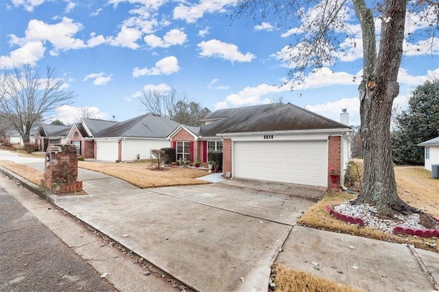 single story home with a garage