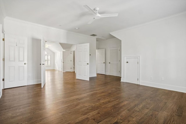 bonus room featuring dark wood-type flooring and ceiling fan