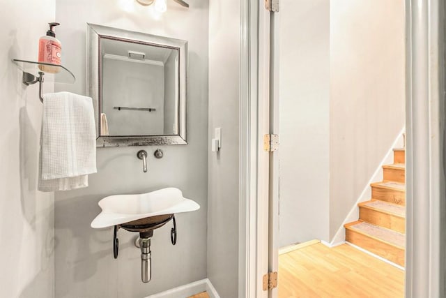 114 Emily Ln, Alpharetta, GA 30009 - bathroom with wood finished floors and baseboards