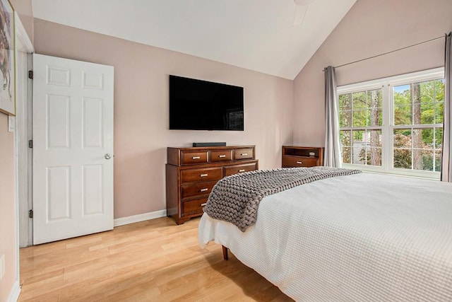 114 Emily Ln, Alpharetta, GA 30009 - bedroom with light wood-style floors, vaulted ceiling, and baseboards