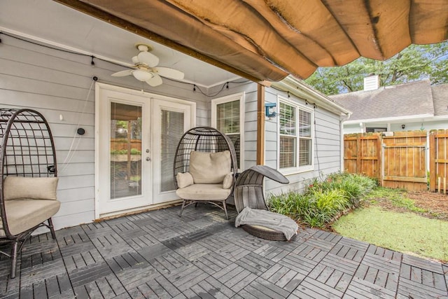 114 Emily Ln, Alpharetta, GA 30009 - view of patio featuring a ceiling fan and french doors