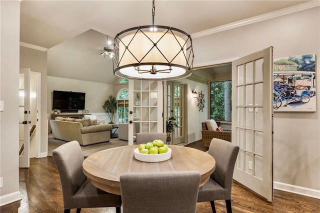 3275 Lord N Lady Ln, Alpharetta, GA 30022 - dining space featuring crown molding, wood finished floors, healthy amount of natural light, and baseboards