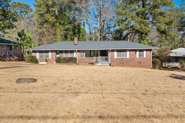 single story home featuring a porch