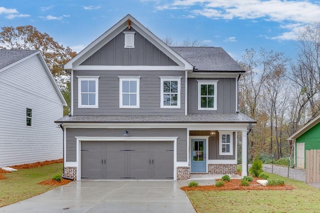 view of front of house with a garage