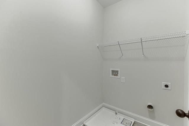 laundry room with hookup for an electric dryer and hookup for a washing machine