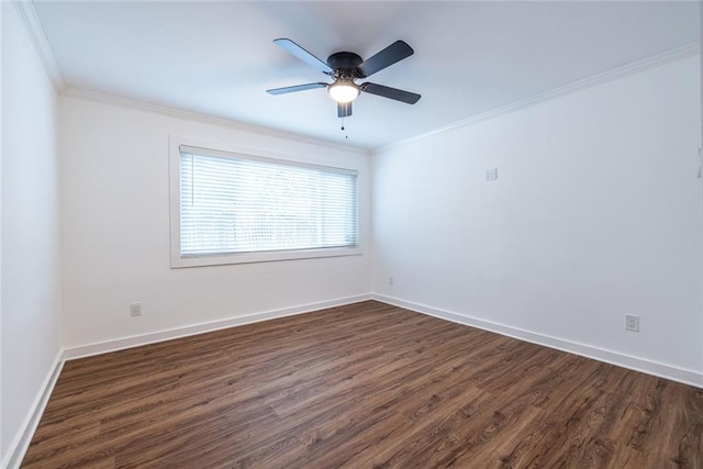 115 Biscayne Dr NW Unit F10, Atlanta, GA 30309 - spare room with dark wood-style flooring, crown molding, baseboards, and ceiling fan
