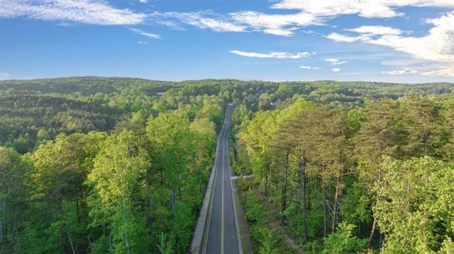 drone / aerial view with a view of trees