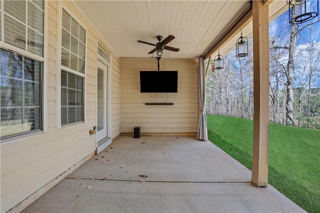 3485 Walnut Rdg, Atlanta, GA 30349 - view of patio with ceiling fan