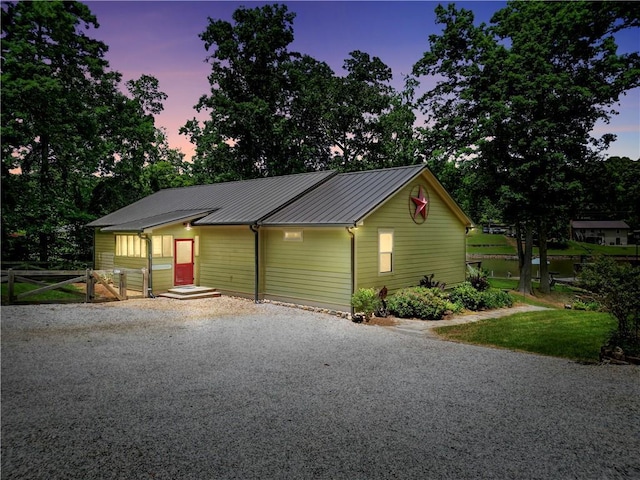 184 Bradley Rd, Jackson, GA 30233 - view of front of house featuring metal roof and a standing seam roof