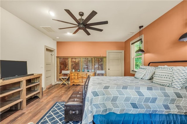 184 Bradley Rd, Jackson, GA 30233 - bedroom with wood finished floors and a ceiling fan