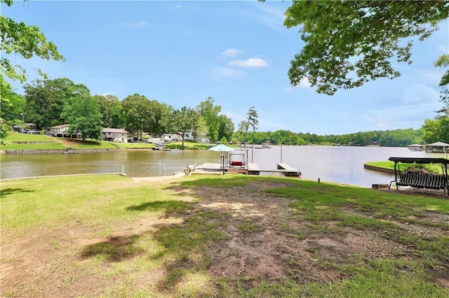 184 Bradley Rd, Jackson, GA 30233 - view of yard with a floating dock and a water view