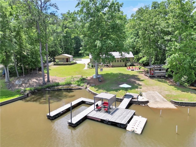 184 Bradley Rd, Jackson, GA 30233 - dock with a water view and a lawn
