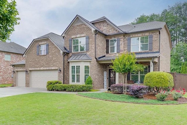 470 Wagon Hill Ln, Sugar Hill, GA 30518 - craftsman-style home featuring brick siding, an attached garage, a front yard, and concrete driveway