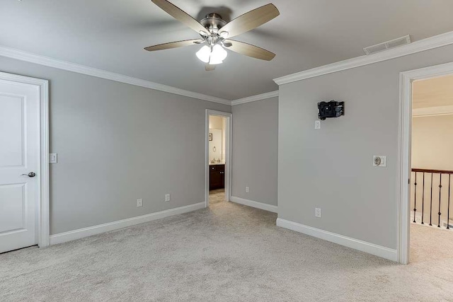 470 Wagon Hill Ln, Sugar Hill, GA 30518 - carpeted spare room with a ceiling fan, ornamental molding, and baseboards