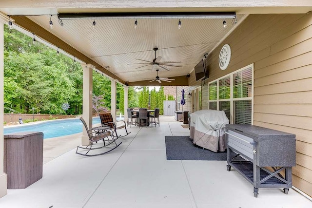 470 Wagon Hill Ln, Sugar Hill, GA 30518 - view of patio / terrace featuring outdoor dining space and ceiling fan
