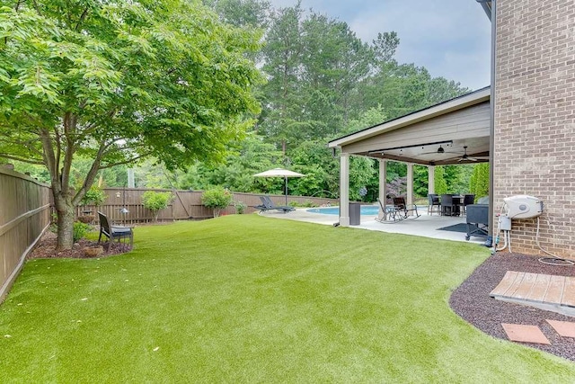 470 Wagon Hill Ln, Sugar Hill, GA 30518 - view of yard featuring a ceiling fan and a patio area