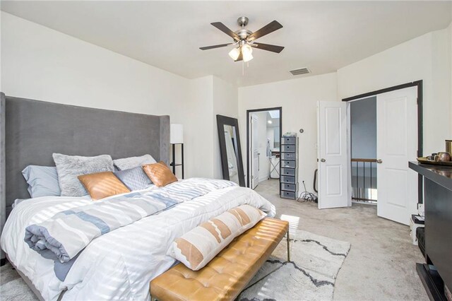 6023 Brookside Oak Cir, Norcross, GA 30093 - bedroom with light carpet and a ceiling fan