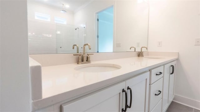 7020 Cottage Grove Dr, Flowery Branch, GA 30542 - full bathroom featuring double vanity and tiled shower