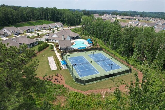 7020 Cottage Grove Dr, Flowery Branch, GA 30542 - aerial perspective of suburban area featuring a pool
