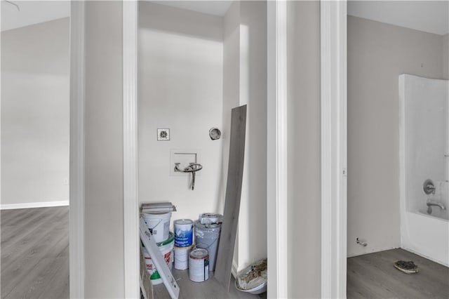 bathroom featuring wood finished floors