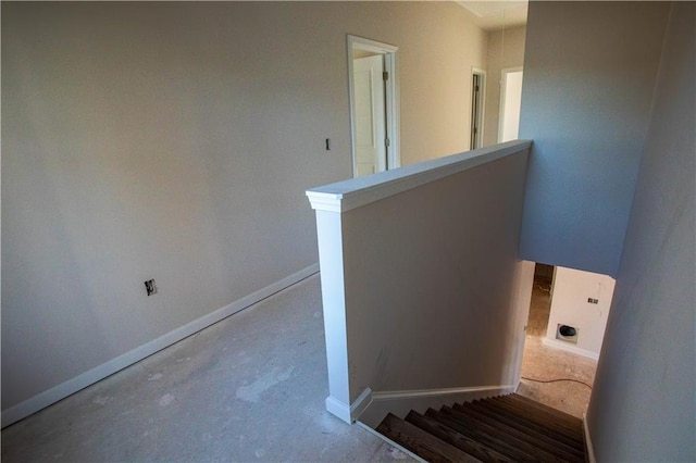 stairs with baseboards