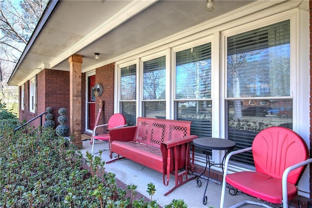 view of patio featuring covered porch