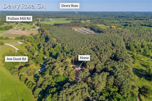 2655 Jess Guest Rd, Dewy Rose, GA 30634 - aerial view of property's location featuring a forest