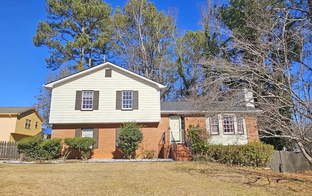 view of split level home