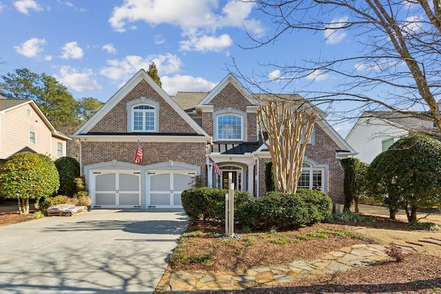 view of front of house with a garage