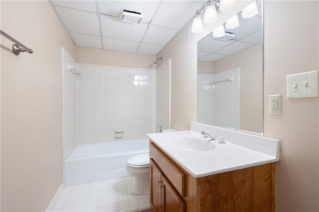 4429 Windsor Oaks Cir, Marietta, GA 30066 - bathroom with vanity, shower / bathtub combination, and a paneled ceiling