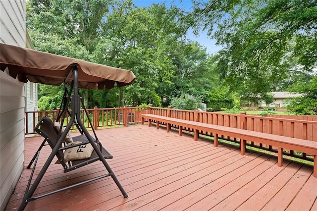 1732 Winding Woods Ln, Jonesboro, GA 30236 - wooden deck with view of scattered trees