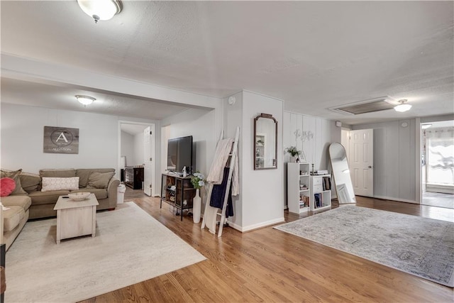 living room featuring light hardwood / wood-style flooring