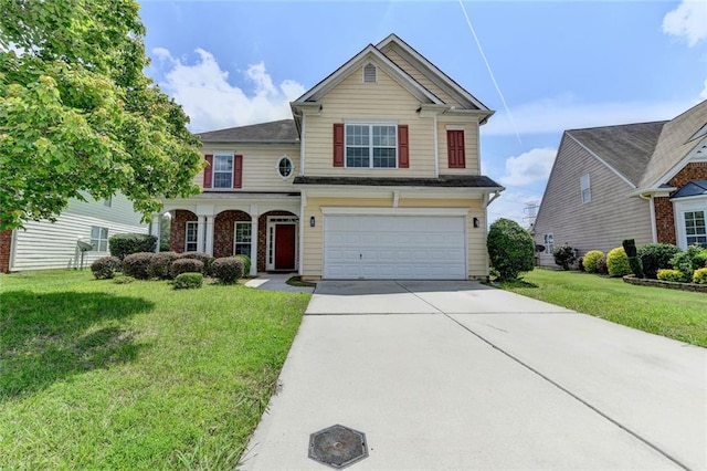 7196 Toccoa Cir, Union City, GA 30291 - traditional home featuring an attached garage, concrete driveway, and a front lawn