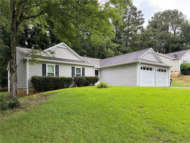 225 Magnolia Tree Ct, Johns Creek, GA 30022 - ranch-style home with a front lawn and a garage