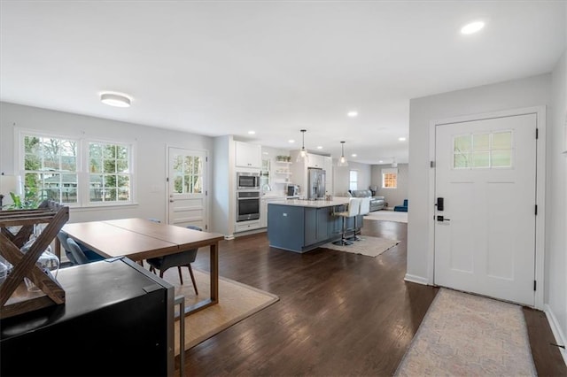 interior space featuring dark hardwood / wood-style floors