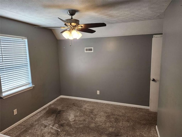 520 John Deere Rd, Monroe, GA 30656 - carpeted spare room with ceiling fan, a textured ceiling, and baseboards