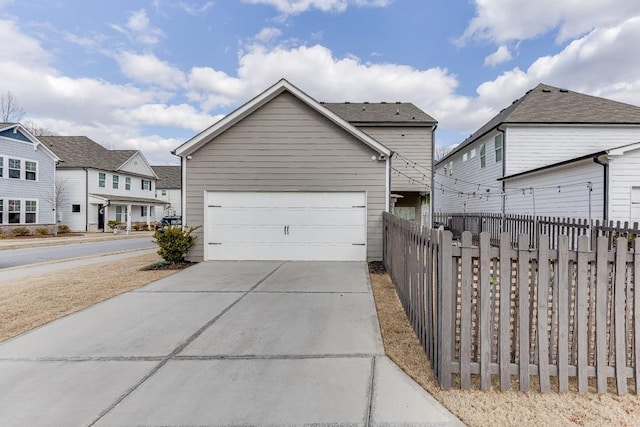 exterior space featuring a garage