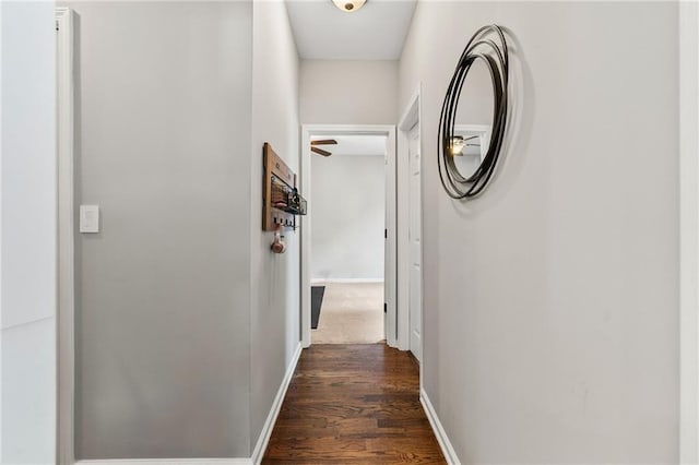 435 Ruby Forest Pkwy, Suwanee, GA 30024 - hall featuring dark wood-style floors and baseboards