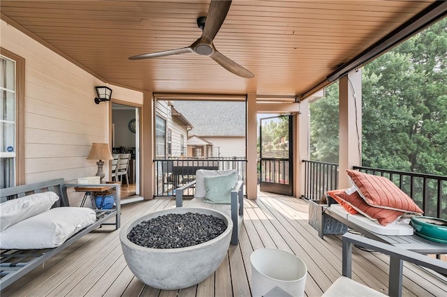 435 Ruby Forest Pkwy, Suwanee, GA 30024 - wooden deck featuring a ceiling fan