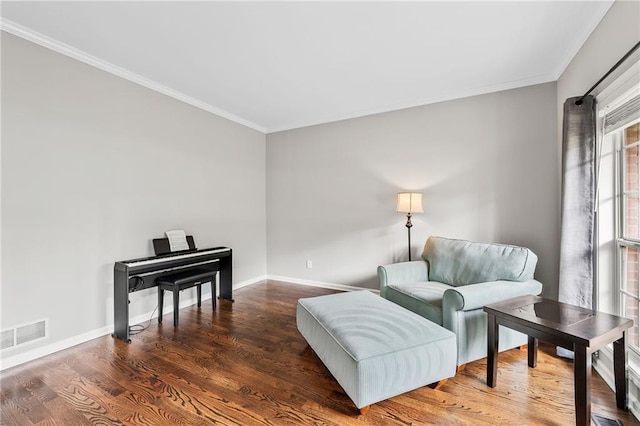 435 Ruby Forest Pkwy, Suwanee, GA 30024 - living area featuring wood finished floors, crown molding, and baseboards