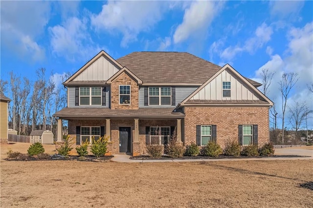 craftsman house with covered porch