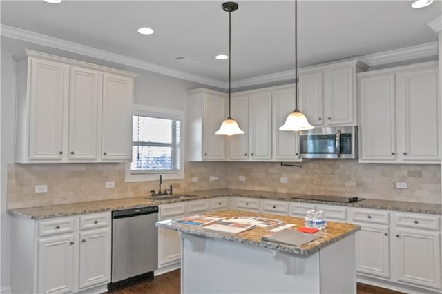 149 Elkins Blvd, Locust Grove, GA 30248 - kitchen featuring stainless steel appliances and white cabinetry