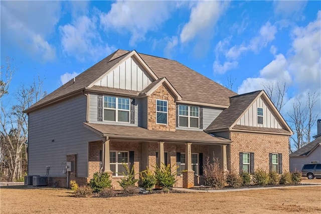 149 Elkins Blvd, Locust Grove, GA 30248 - craftsman inspired home featuring a porch and central air condition unit