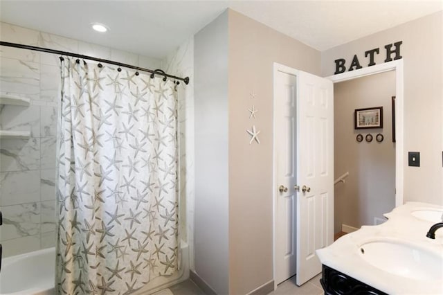 3359 Villa Ln, Douglasville, GA 30135 - bathroom with shower / bath combination with curtain and vanity