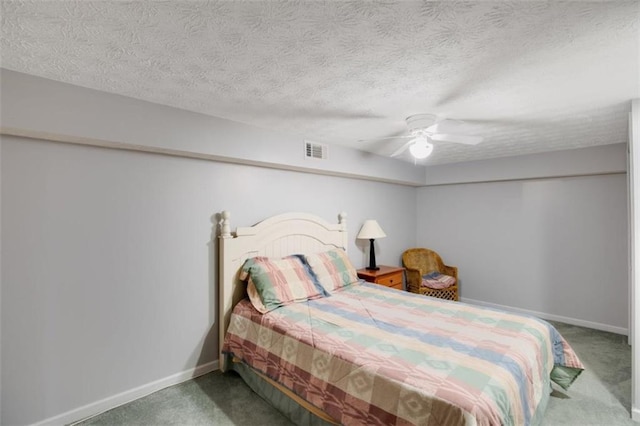 3359 Villa Ln, Douglasville, GA 30135 - bedroom with carpet floors, a ceiling fan, and a textured ceiling