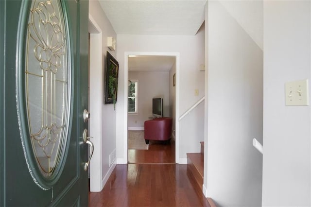 3359 Villa Ln, Douglasville, GA 30135 - entryway featuring dark wood finished floors and baseboards