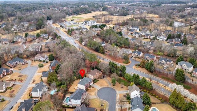 bird's eye view with a residential view