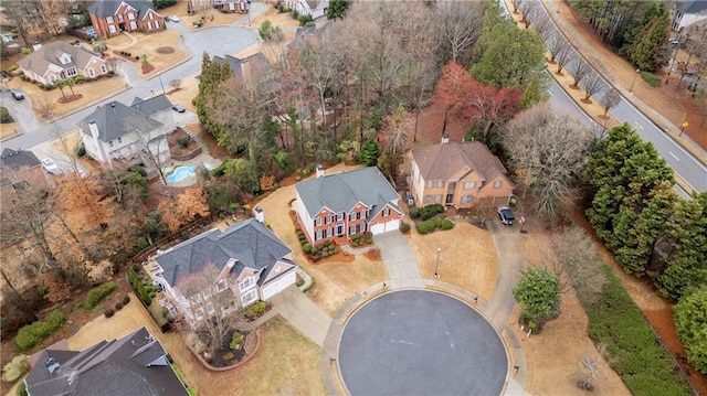 bird's eye view with a residential view