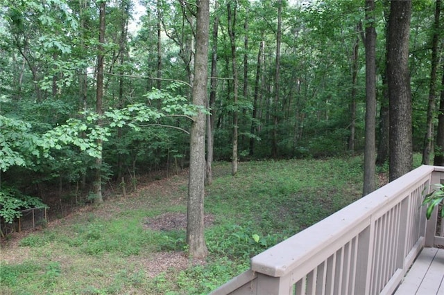 576 Nichols Rd, Pendergrass, GA 30567 - view of yard featuring a wooded view and a wooden deck